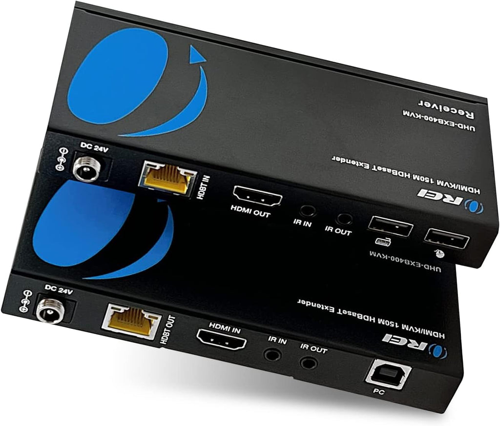 OREI 4K@60Hz KVM HDMI Extender Over Ethernet PoC Single HDBaseT CAT5e/CAT6A/CAT7 Cable - Upto 400 feet 4:4:4 - Remote, Keyboard, Mouse, USB Control