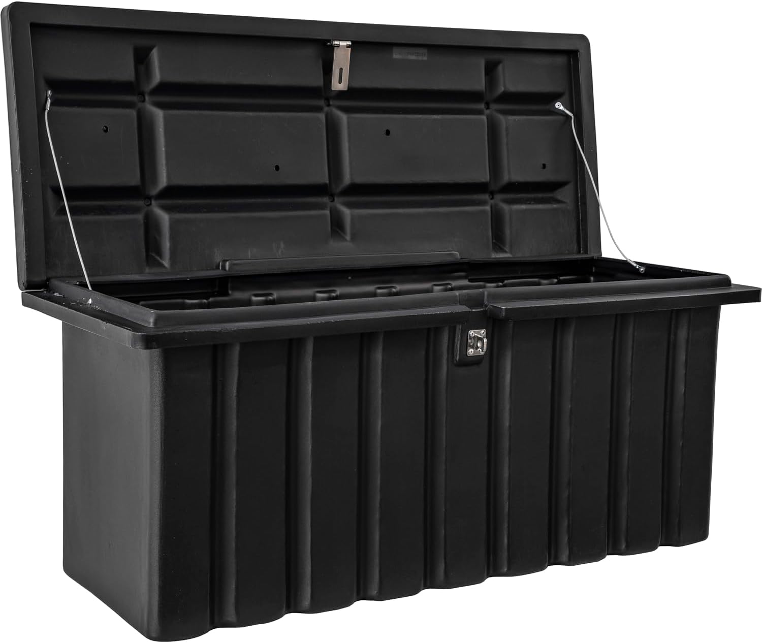 Buyers Products 1712250 Poly Outdoor Multi-Purpose All Weather Utility Storage Bin Box, 8.4 cu. Ft, Job Site Box, Outdoor Storage and Organizer, Made in USA, Black