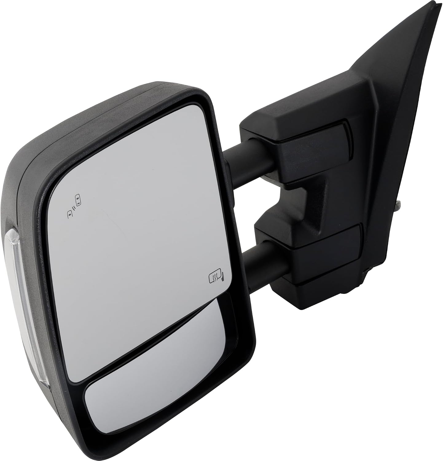 Kool Vue Driver Side Power Heated Towing Mirror for Nissan Titan 2017-2021 With Signal Light, Blind Spot Monitor & Puddle Lamp Textured