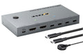 KCEVE KVM Switch 2 Monitors 2 Computers USB C, KVM Switch USB-C for 2 Laptops Sharing 2 Monitors and 4 USB3.0 Devices, 4K@60Hz, 100W PD, MST, Wired Remote(4K USBC HDMI 2 in 2 Out KVM)