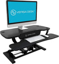 VERSADESK® PowerPro™ 48' x 24' Extra Wide Electric Sit-to-Stand Desk Converter w/ Keyboard Tray for Home or Office | USB Charging Port | Supports Multiple Monitors | Lifts 80 lbs. - Black