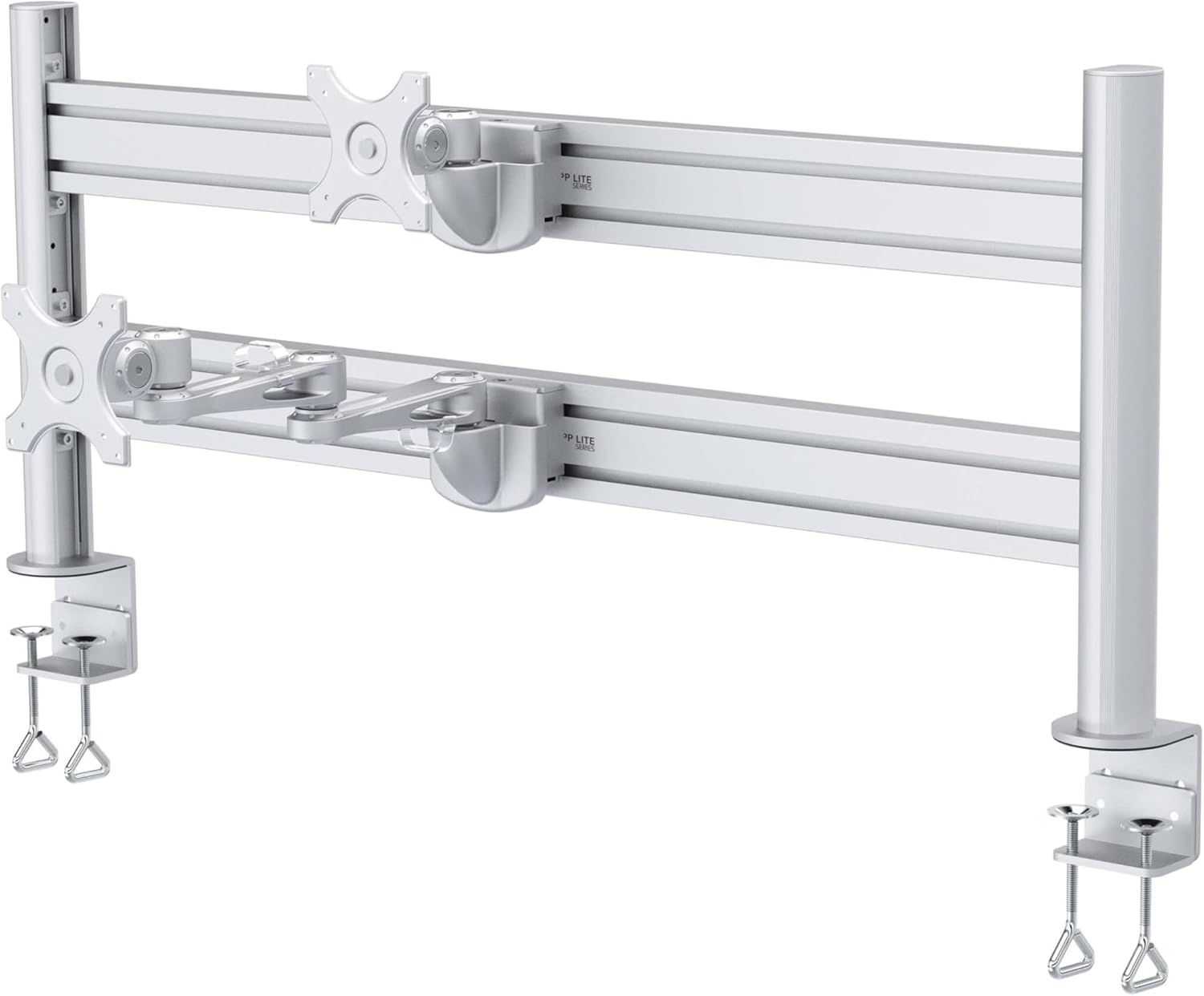 Tripp Lite Eaton DMSWKITTAA Multi-Monitor Mount Stand, Horizontal Track System, Desk Clamp Mount with Slat Wall Rail, Dual-Sided, VESA Compliant up to 32' Displays, TAA Compliant, 5-Year Warranty