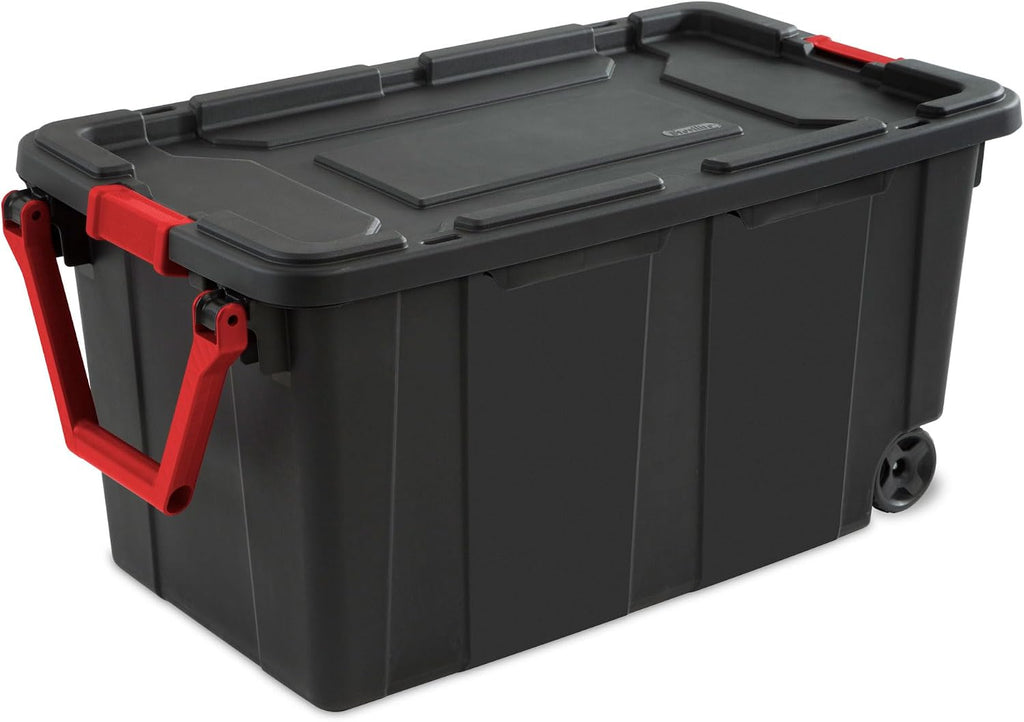 Sterilite Tote IND Wheeled Black 40GA 14699002