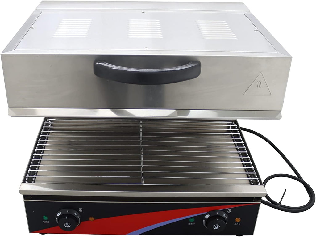 INTSUPERMAI 220V Electric Lift-Up Salamander Stainless Steel 4000W Food Equipment Electric Salamander Stove Grill Barbecue Oven Cheese Melter