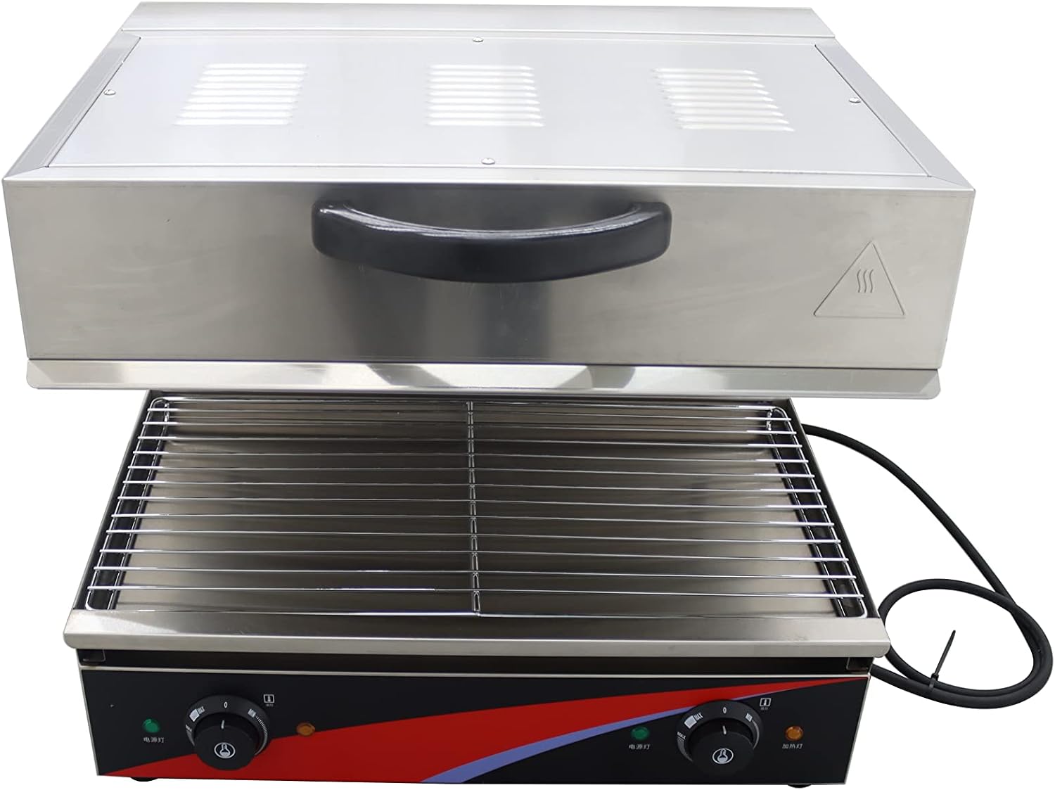 INTSUPERMAI 220V Electric Lift-Up Salamander Stainless Steel 4000W Food Equipment Electric Salamander Stove Grill Barbecue Oven Cheese Melter