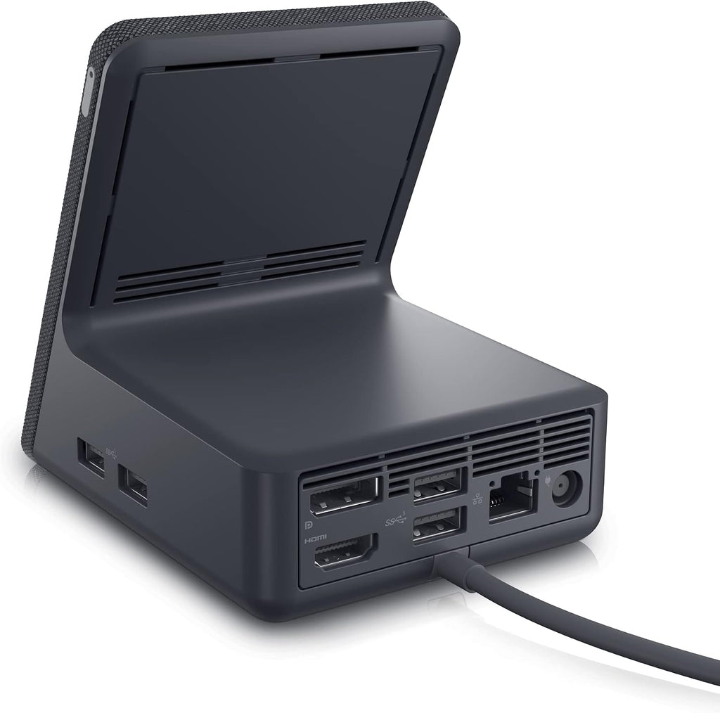 Dell Dual Charge Dock HD22Q - Fabric Wrapped Charging Stand, Type-C Connector, Qi Enabled Charging, Wake-on-Dock, Smartphone Rest, Power Button LED - Magnetite,Black