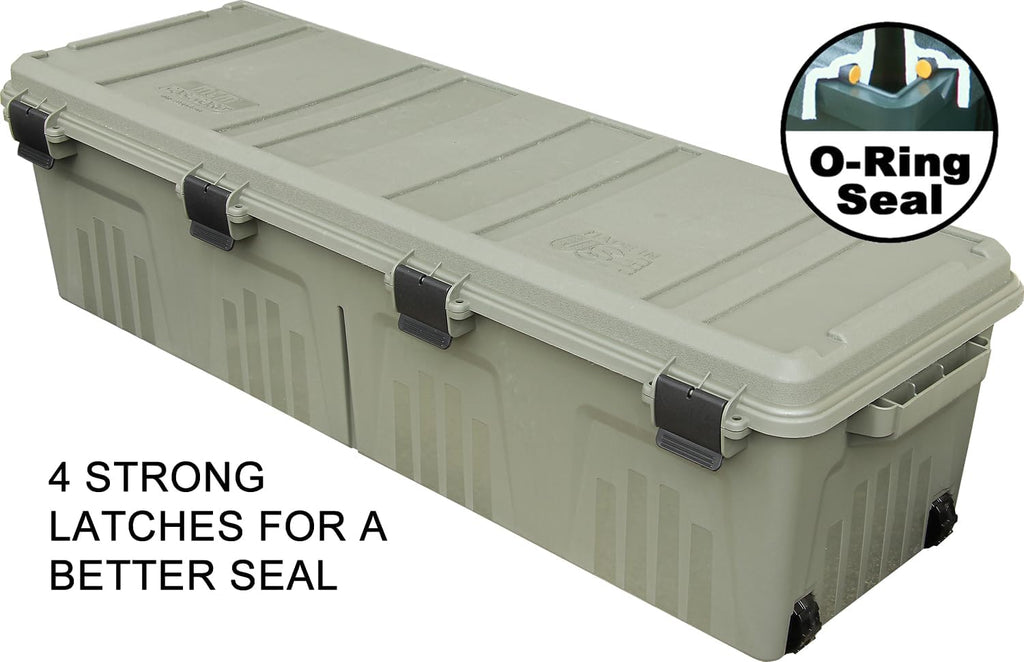 MTM MGC - The Mule Mobile Gear Crate, Storage for Hunting Gear, Shooting Supplies, Outdoor Gear, Camping Accessories, Water-Resistant, Stackable, Holds 75lbs of Gear, USA Made, Army Green