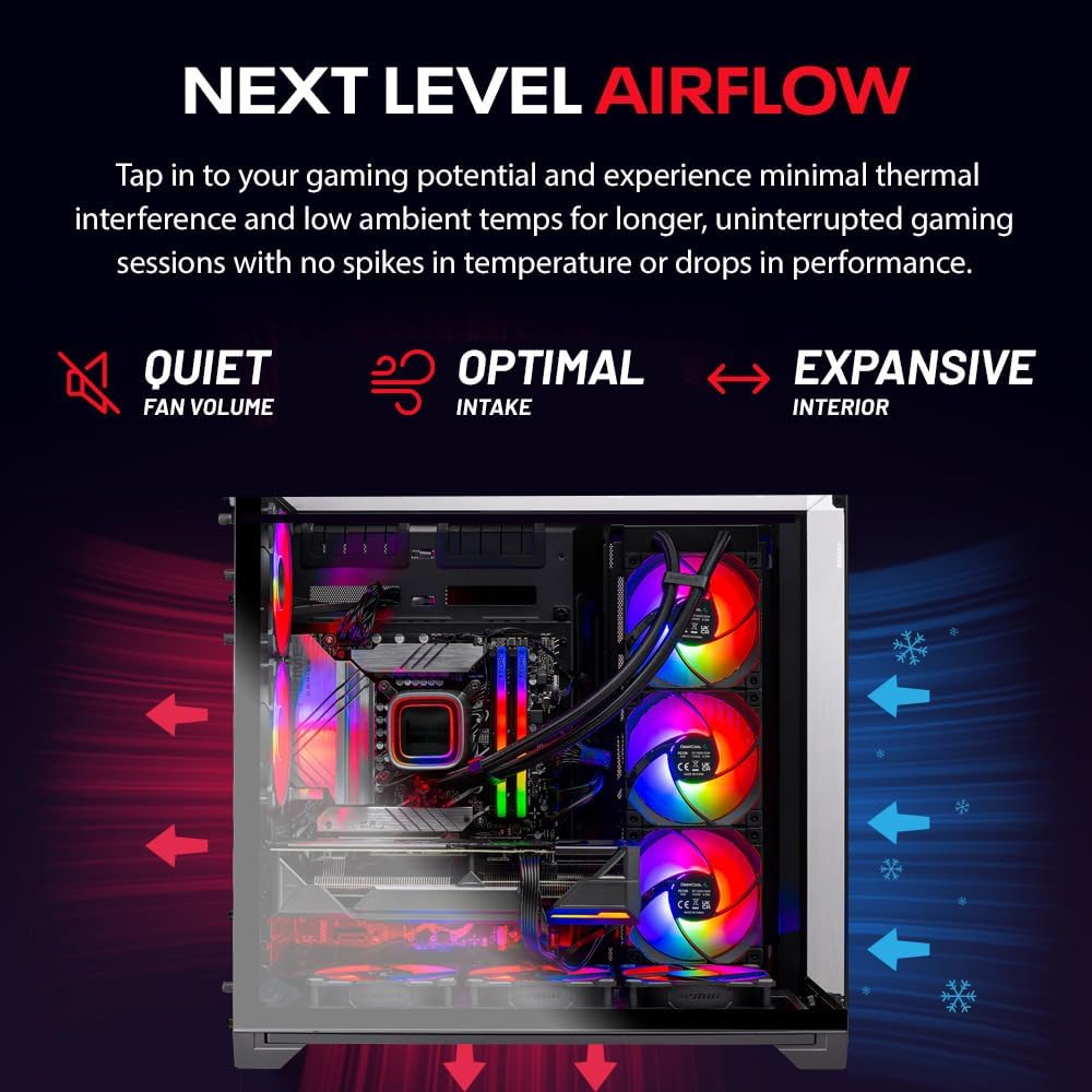 Skytech Gaming O11 Vision Gaming PC, AMD Ryzen 7 9800X3D 4.7GHz, AMD RX 9070XT 16GB, 2TB Gen4 NVMe SSD, 32GB DDR5 RAM 6000, 850W Gold ATX 3 PSU, 360 ARGB AIO, Wi-Fi, Win 11, Desktop