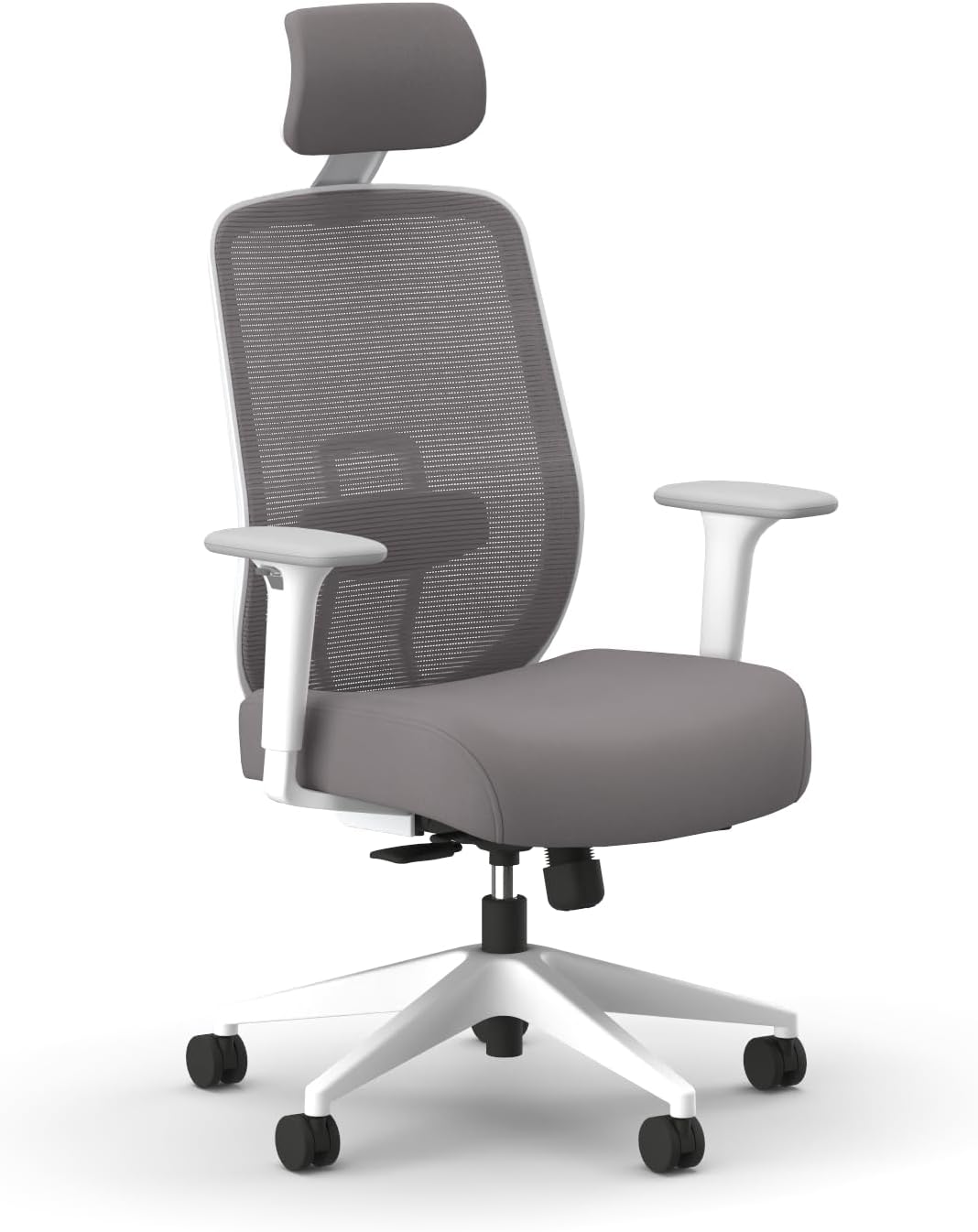 HON Altern Ergonomic Office Chair with Headrest, Mid‑Back Mesh Desk Chair, Adjustable Arms, Seat Slide, Synchro‑Tilt, Rolling Computer Seat for Home Office, White Frame, Black