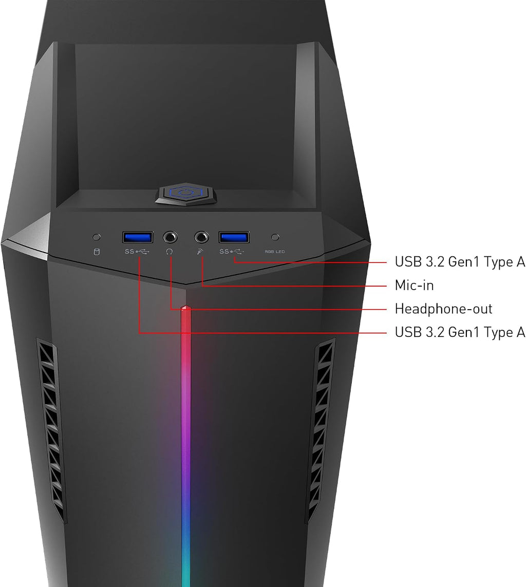 msi Aegis SE Gaming Desktop: Intel Core i5-13400F, Geforce RTX 3050, 16GB DDR5, 500GB M.2 NVMe SSD, ARGB Fan Air Cooling, Type C, VR-Ready, Window 11 Home : 13TA-1233US