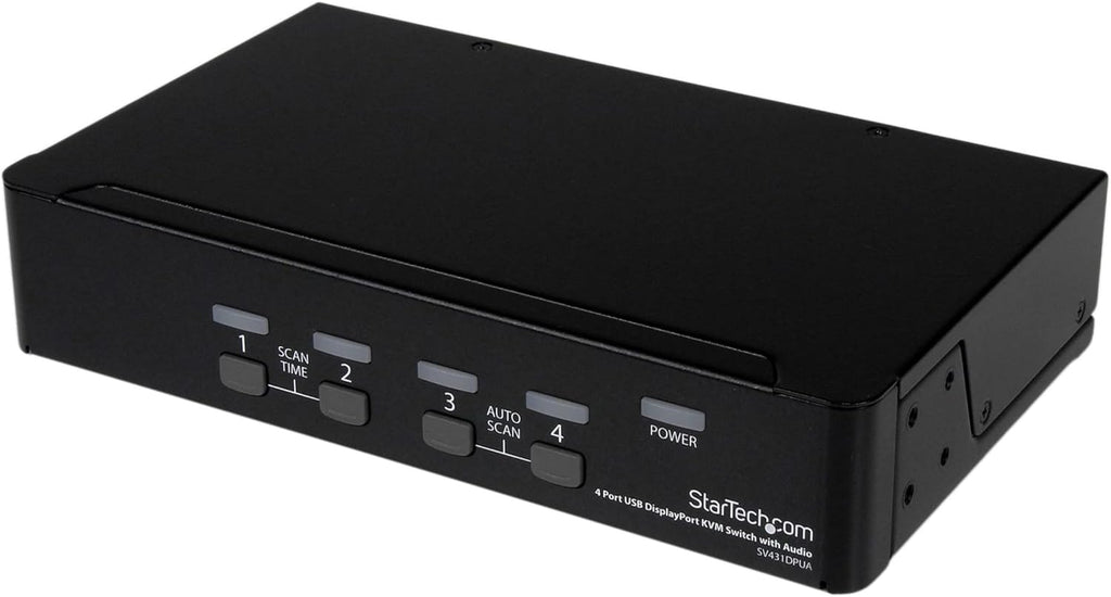 StarTech.com 4 Port DisplayPort KVM Switch w/ Audio - USB, Keyboard, Video, Mouse, Computer Switch Box for 2560x1600 DP Monitor , TAA (SV431DPUA)