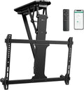 WALI Motorized Ceiling TV Mount with Remote, Electric Flip Down TV Bracket for 32 to 70 inch Flat and Curved Screen Up to 77 Lbs, Pitched Roof, Max Mounting Holes 600x400mm (FCM604), Black