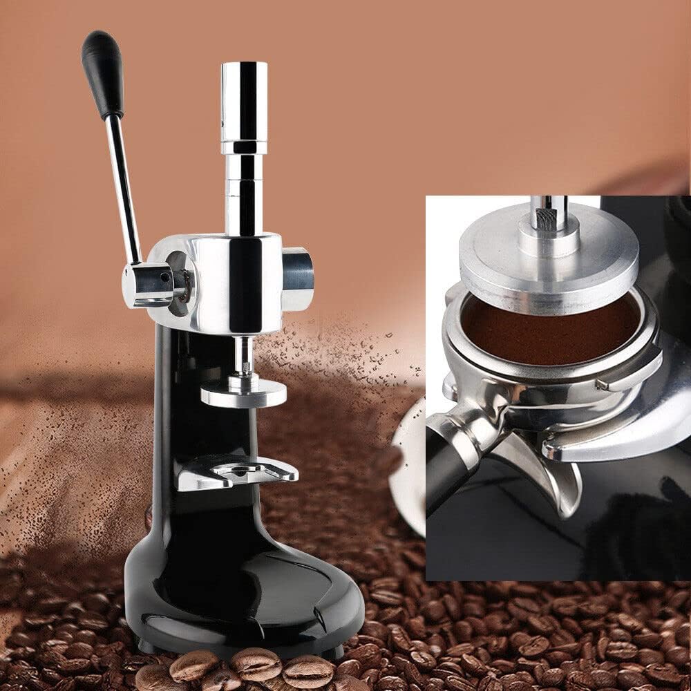 Manual Espresso Tamper Machine, Stainless Steel Coffee Bean Press Professional Barista Quantitative Tamper Tool with 2.28in Tamping Base for Commercial and Home Use,Ergonomic Handle