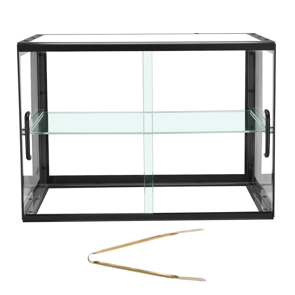 VEVOR Bakery Display Case, 2-Tier Commercial Countertop Pastry Display Case, Clear Acrylic Bread Box for Kitchen, Party Cake Cabinet with Sliding Door for Cookie Dessert Donut, 21.7' x 15.2' x 15.4'