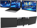 Azeyou 15.6' Triple Laptop Screen Extender - FHD 1080P Portable Monitor & Gaming Monitor, USB-C/HDMI Plug & Play Second External Monitor for 14'-17' Laptops, PC, Mac, Phone