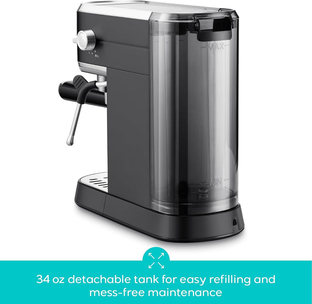 CASABREWS CM5418 Espresso Machine 20 Bar, Stainless Steel Espresso Maker with Milk Frother, Compact Cappuccino Machine for Home, Small Espresso Coffee Machine for Latte, Black