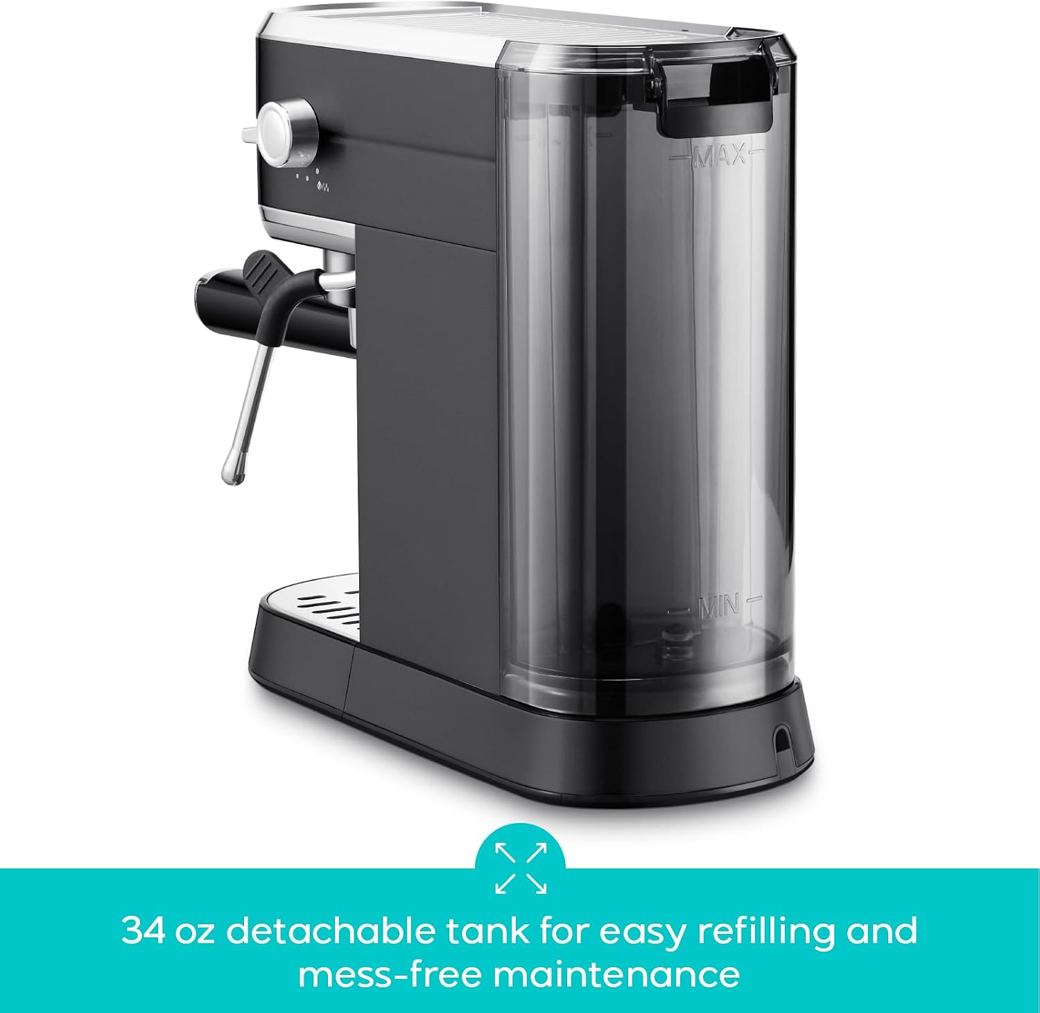 CASABREWS CM5418 Espresso Machine 20 Bar, Stainless Steel Espresso Maker with Milk Frother, Compact Cappuccino Machine for Home, Small Espresso Coffee Machine for Latte, Black