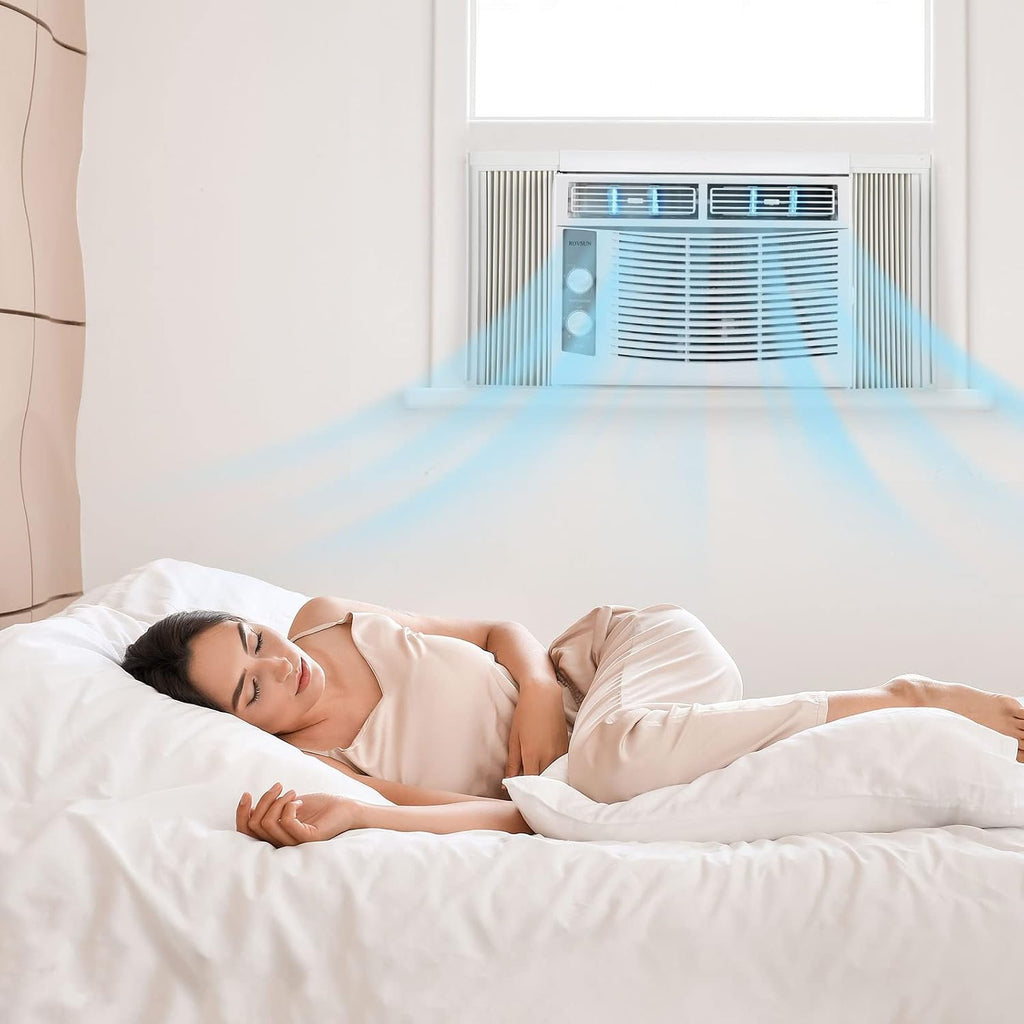 ROVSUN 5000 BTU Air Conditioner Window Unit, 115V/60Hz AC for Window, Cooling Rooms up to 150 Sq. Ft, Easy Install Kit Included, White