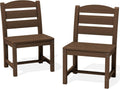SERWALL Patio Dining Chair, All Weather Dining Chair Set of 2, Outdoor Dining Chair with Widened Seat, Brown
