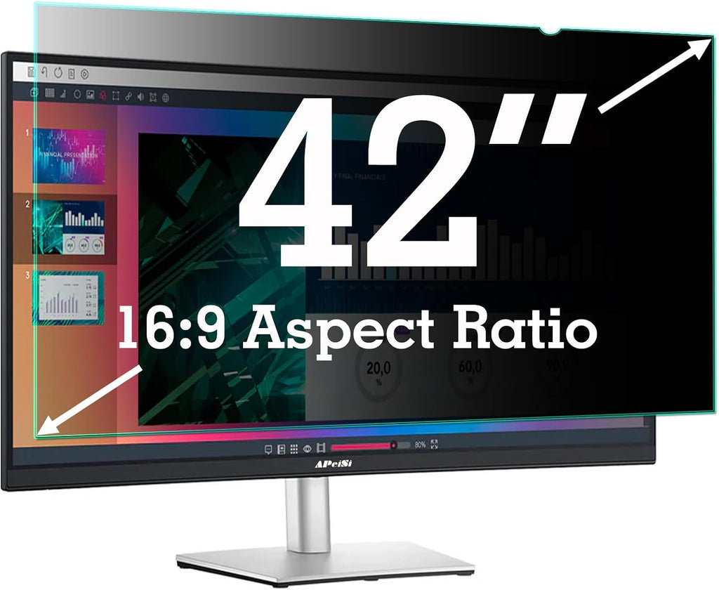 42 Inch Privacy Screen Filter for Widescreen 16:9 TV Monitor | Privacy Shield | Anti-Glare | Anti-Blue light | Eye Protection | Anti Spy | Computer Security Private Filter Protector