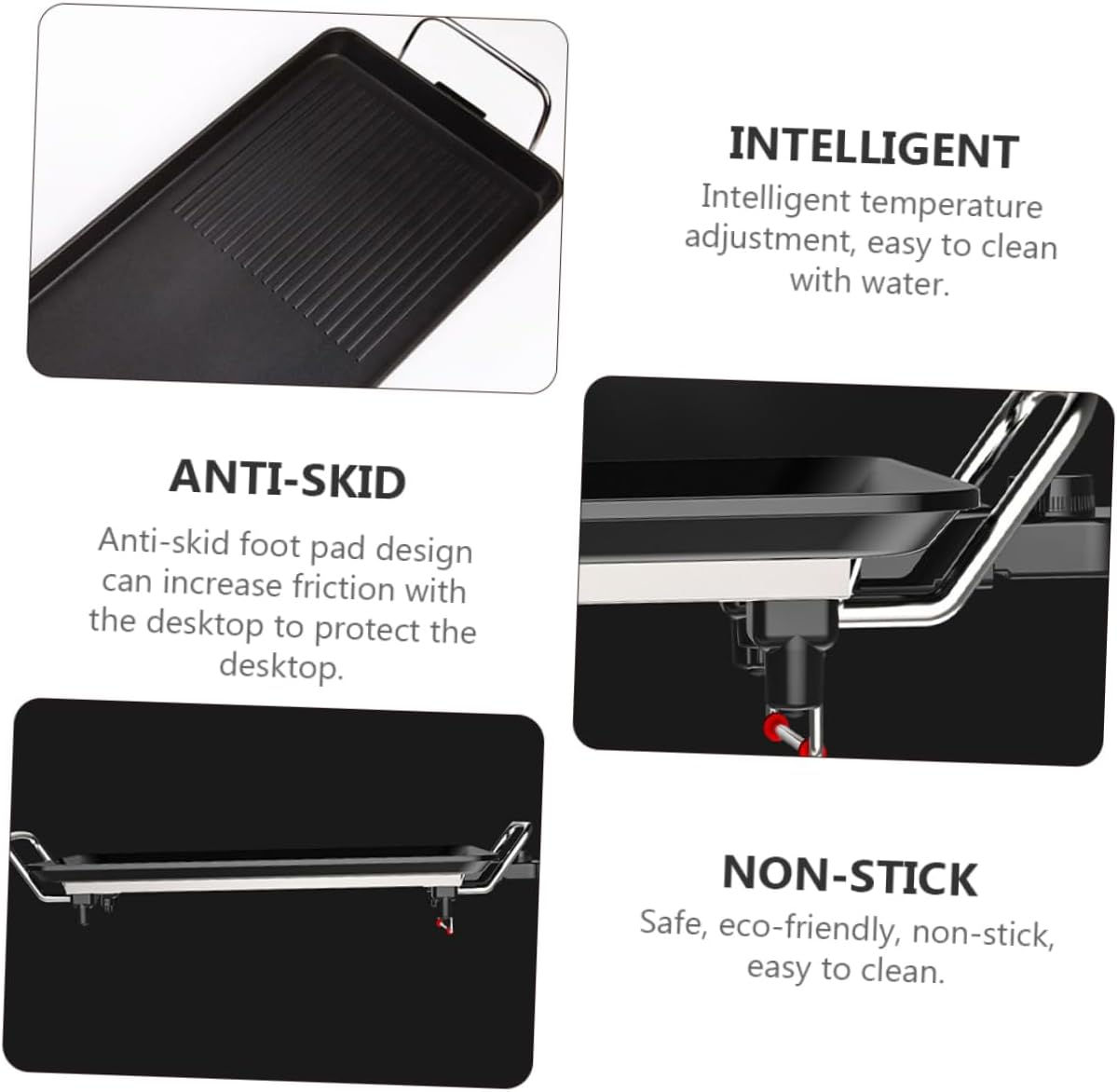LIFKOME 1set Multi-function Electric Grill Plate for Indoor Barbecue Nonstick Smokeless for Home Cooking Us Easy to Clean