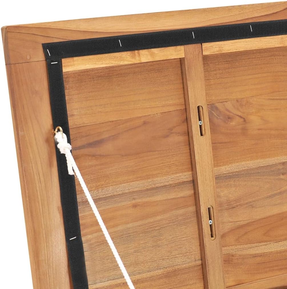 Patio Storage Box Outdoor Solid Teak Wood Deck Box Wooden Outdoor Storage Organization Box with Lid Storage Bench and Waterproof Lining for Garden,Patio,Backyard,23.6'x19.7'x22.8' -AA