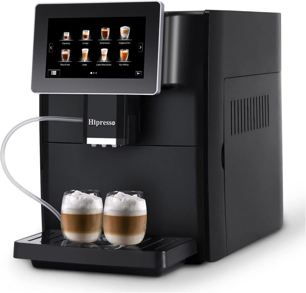 Hipresso Super Fully Automatic Espresso Coffee Machine-7' HD TFT Touchscreen with Milk Frother 19 Bar Pressure