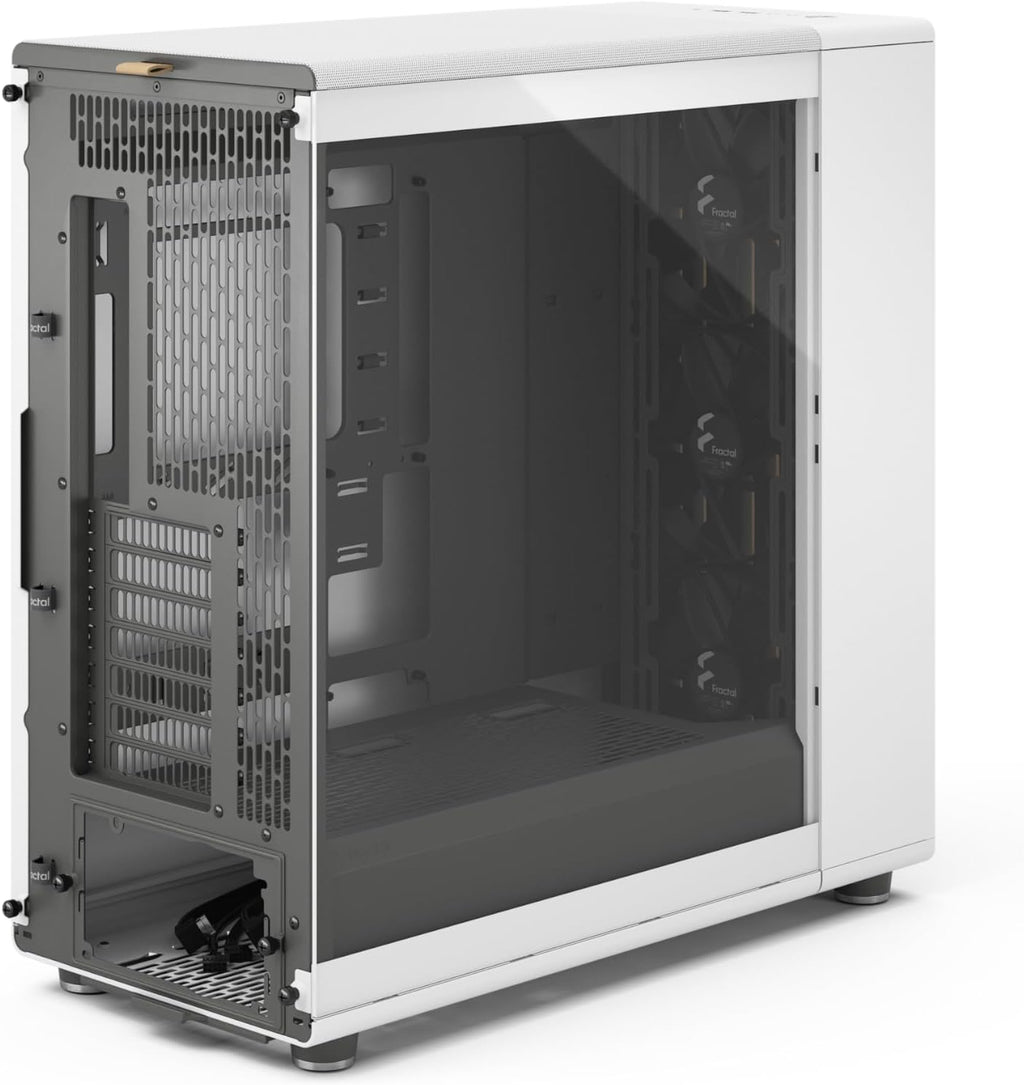 Fractal Design North XL RC Chalk White TG Clear - Reverse Connection Motherboard Compatible - Three 140mm Aspect PWM Fans Included- Type C USB - ATX Airflow Full Tower PC Gaming case
