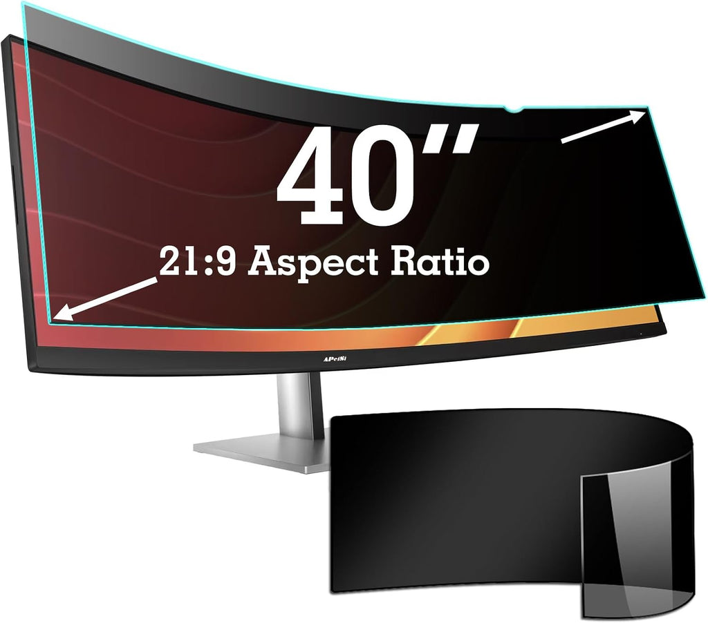 40 Inch Privacy Screen Filter for 21:9 Curved Ultrawide Monitor | Privacy Shield | Anti Glare | Anti-Blue Light | Eye Protection | Anti Spy | Computer Security Private Filter Protector