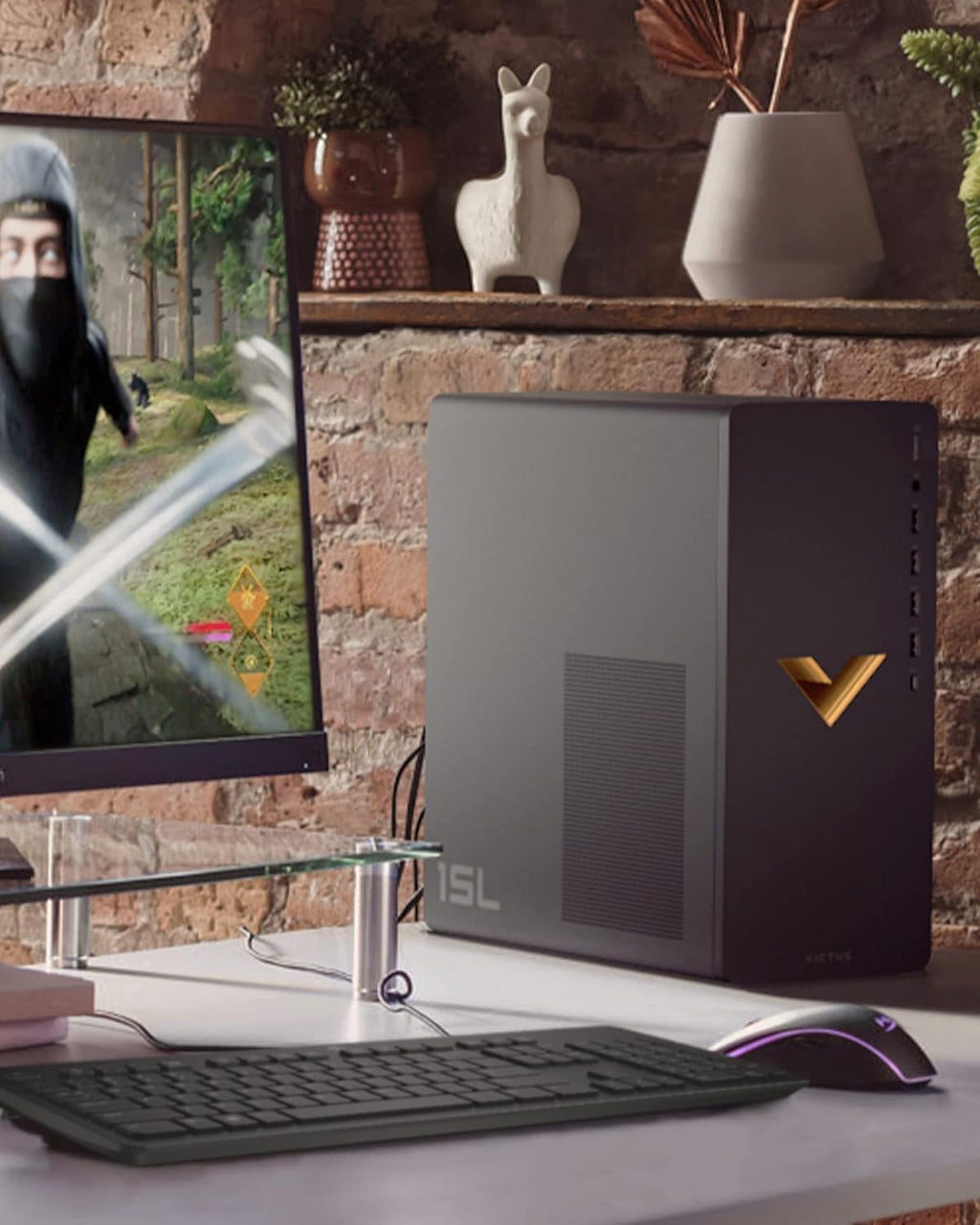 HP Victus 15L Desktop | Gaming PC | AMD Ryzen 7 5700G, 8-Core Processor | 32GB RAM, 1TB SSD | AMD Radeon RX 6400 Graphics (4 GB GDDR6 Dedicated) | WiFi 6, Bluetooth 5.3 | Windows 11 | Mica Silver