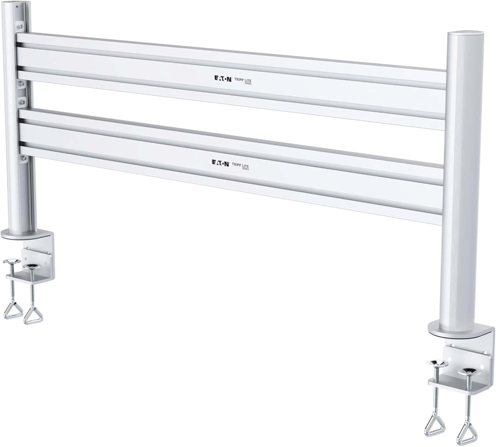 Tripp Lite Eaton DMSWKITTAA Multi-Monitor Mount Stand, Horizontal Track System, Desk Clamp Mount with Slat Wall Rail, Dual-Sided, VESA Compliant up to 32' Displays, TAA Compliant, 5-Year Warranty