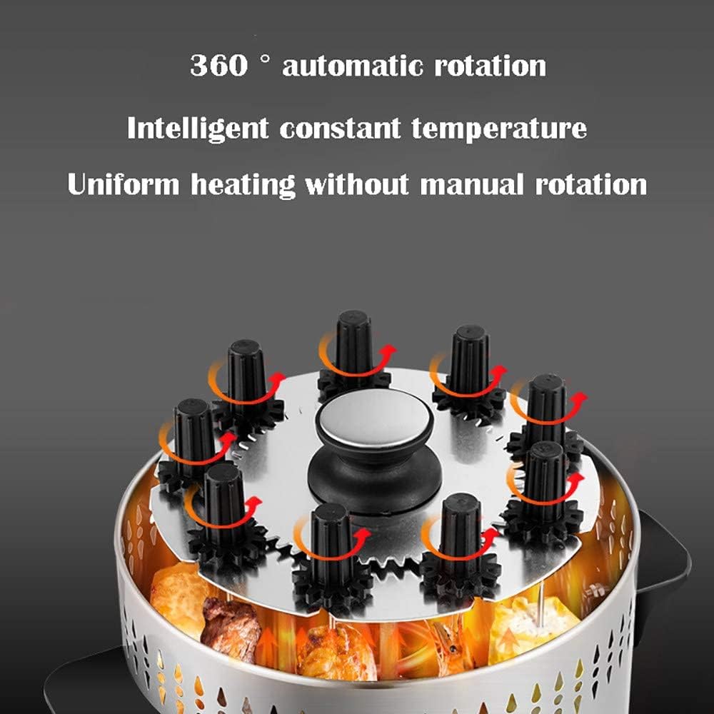 Electric Oven Hanging Oven Skewer Machine, Household Automatic Rotating Smokeless Barbecue Grill Non-Stick Stainless Steel Barbecue Grill, Easy to Clean,15 Strings