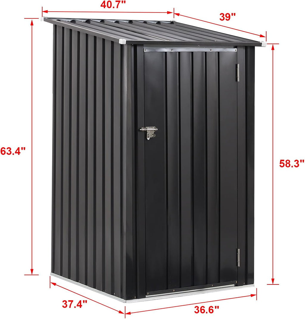 Ball & Cast 3x3 FT Outdoor Storage Shed,Metal Steel Garden Tool Cabinet with Single Lockable Door,Utility Waterproof House Shelter for Shovels, Umbrellas, Antennas, Escalators,Dark Gray