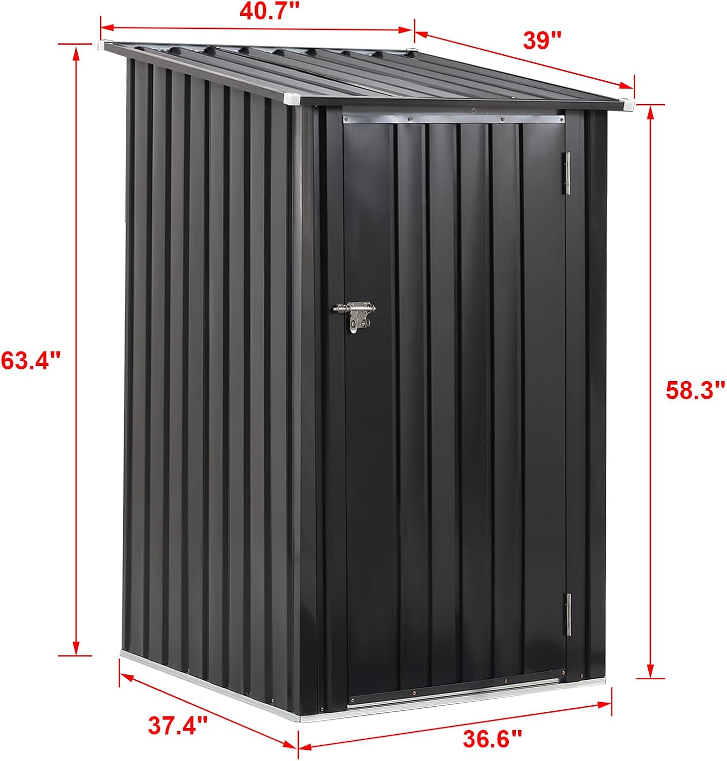 Ball & Cast 3x3 FT Outdoor Storage Shed,Metal Steel Garden Tool Cabinet with Single Lockable Door,Utility Waterproof House Shelter for Shovels, Umbrellas, Antennas, Escalators,Dark Gray