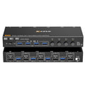 4 Computers 2 Monitors DP+HDMI KVM Switch