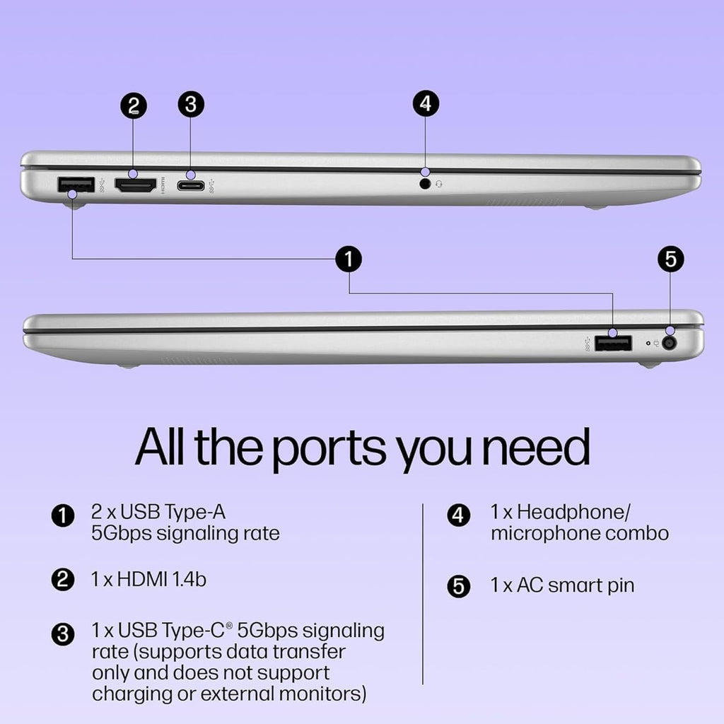 HP Essential Laptop Computer for Student Home Study, Office 365, Intel N100 (2026 Edition), 16GB RAM, 256GB SSD, Long Battery Life & Portable Design, 15.6' FHD, Type C RJ45 Cable, Windows 11 Home