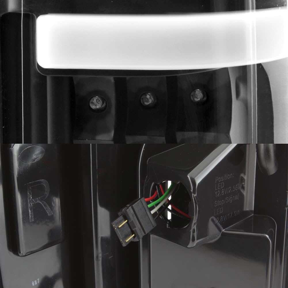 AKKON - For 2017-2019 Ford F250/F350 SuperDuty Full LED DRL Bar Tail Lights Black Housing Clear Lens Set