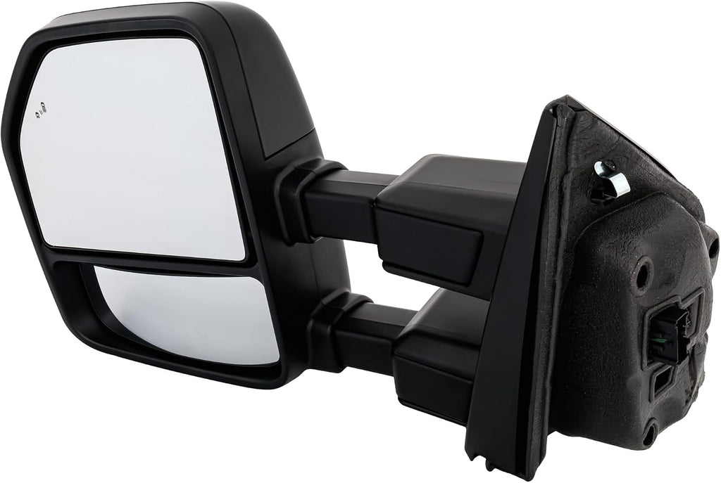 Kool Vue Power Heated Tow Mirrors for Ford F-250 F-350 F-450 Super Duty 2020-2022, Power Fold, Signal Light, Blind Spot Monitor, Memory, Puddle Lamp, Paintable, Driver Side Mirror Replacement
