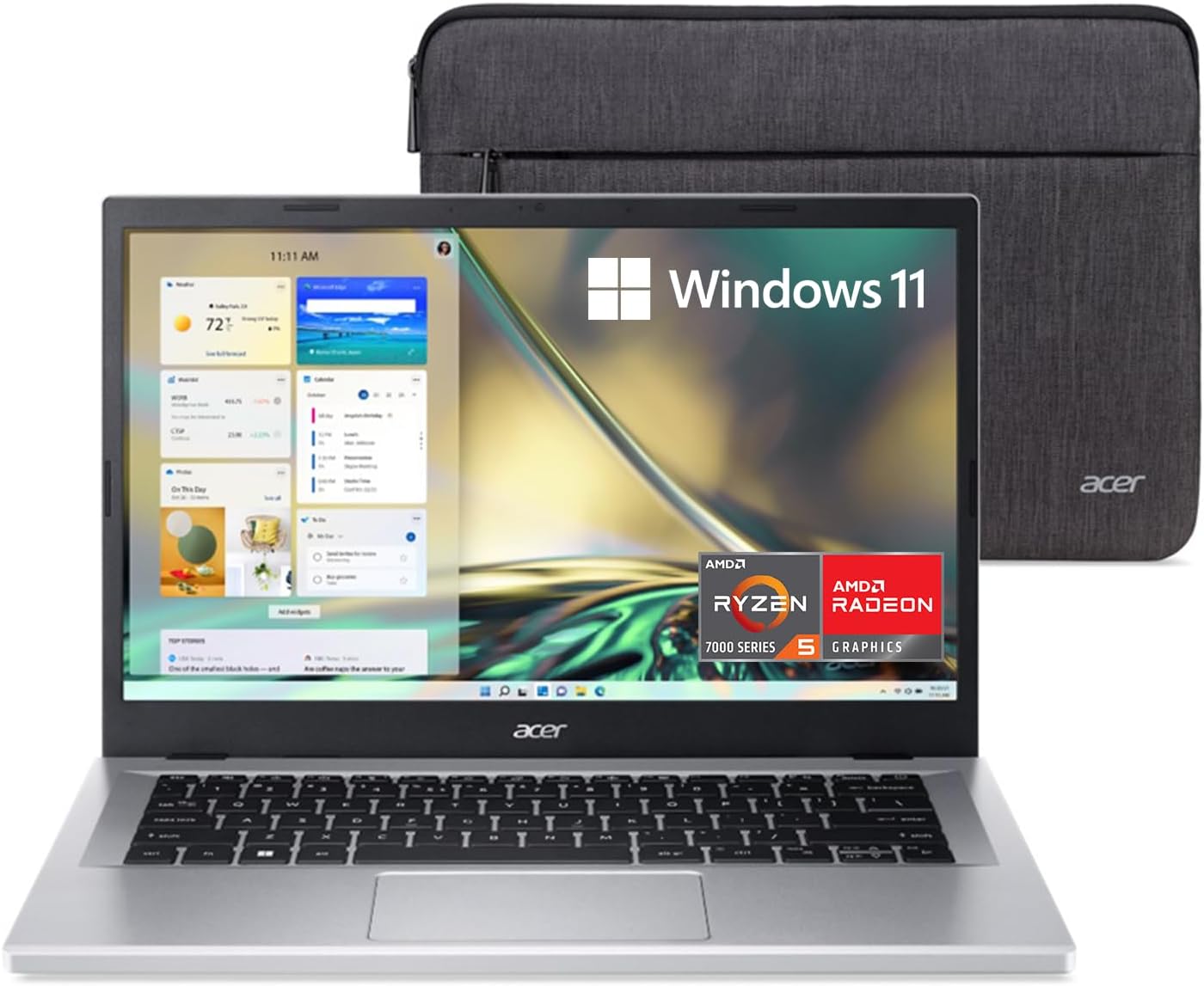 acer Aspire 3 A315-24PT-R0UX Slim Laptop, 15.6' Full HD IPS Touch Display, AMD Ryzen 5 7520U Quad-Core Processor, AMD Radeon Graphics, 16GB LPDDR5, 512GB NVMe SSD, Wi-Fi 6, Windows 11 Home