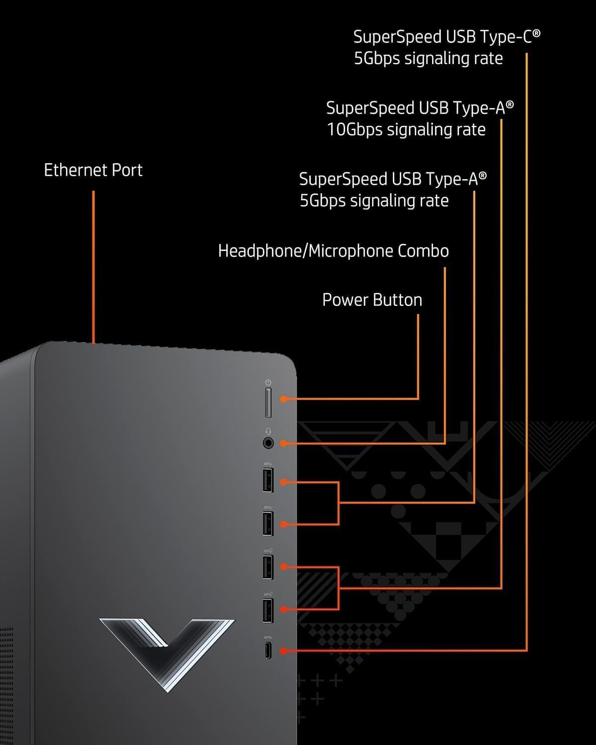 HP Victus 15L Desktop | Gaming PC | AMD Ryzen 7 5700G, 8-Core Processor | 32GB RAM, 1TB SSD | AMD Radeon RX 6400 Graphics (4 GB GDDR6 Dedicated) | WiFi 6, Bluetooth 5.3 | Windows 11 | Mica Silver