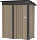 Greesum Metal Outdoor Storage Shed 5FT x 3FT, Steel Utility Tool Shed Storage House with Door & Lock, Metal Sheds Outdoor Storage for Backyard Garden Patio Lawn (5' x 3'), Brown