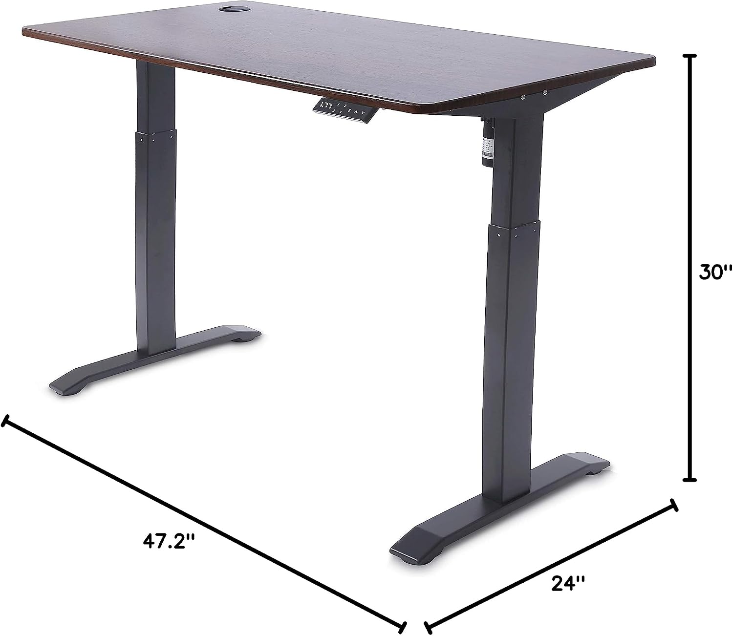 UNICOO Electric Height Adjustable Standing Desk, Electric Standing Workstation, Sit Stand Table, Home Office Compter Desk,Gaming Table, Whole-Piece Desktop 48 * 24 in (KT1001-MB)