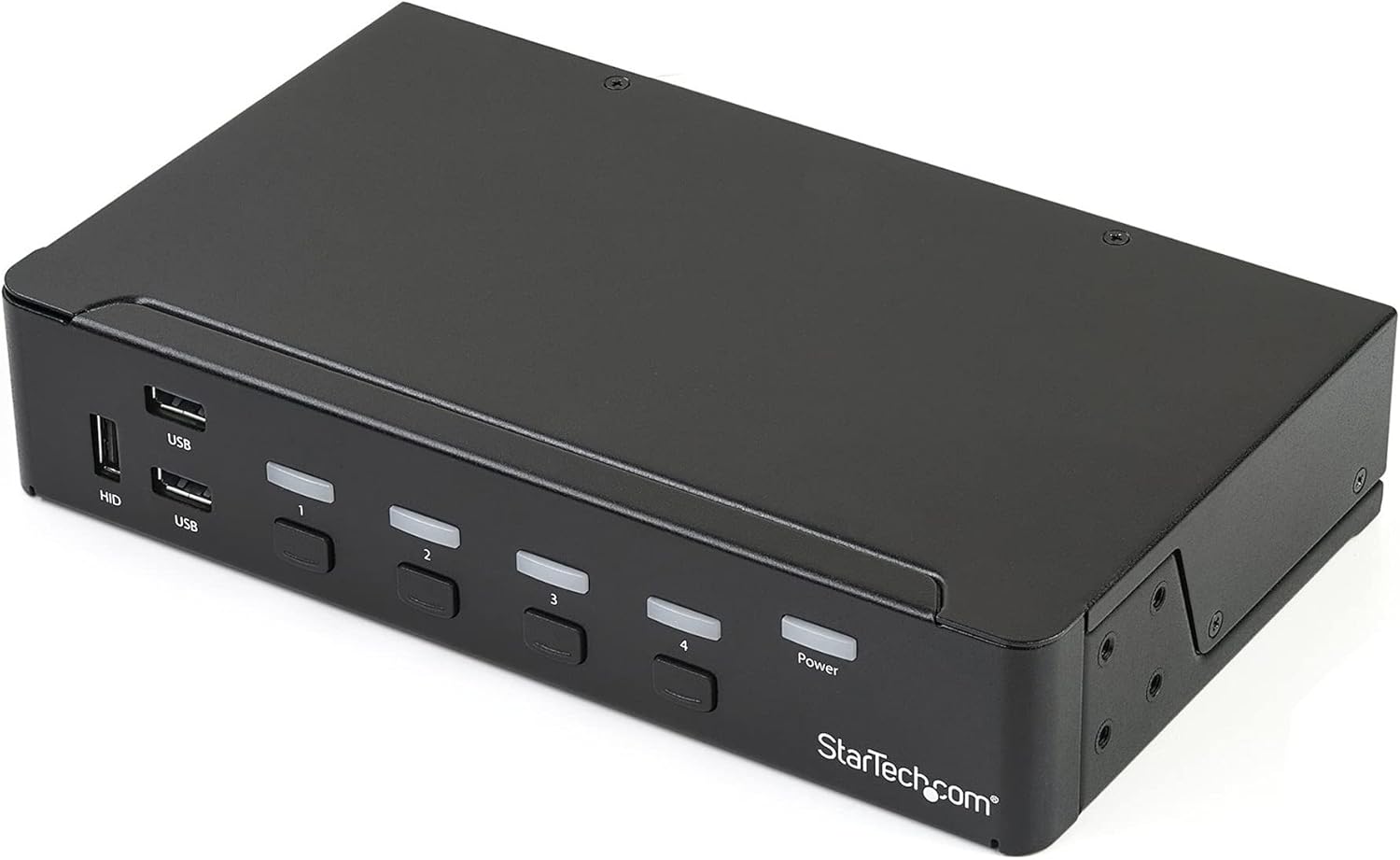 StarTech.com 4 Port DisplayPort KVM Switch - DP KVM Switch with Audio and Built-in USB 3.0 Hub for Peripherals - 4K 30Hz, TAA (SV431DPU3A2)