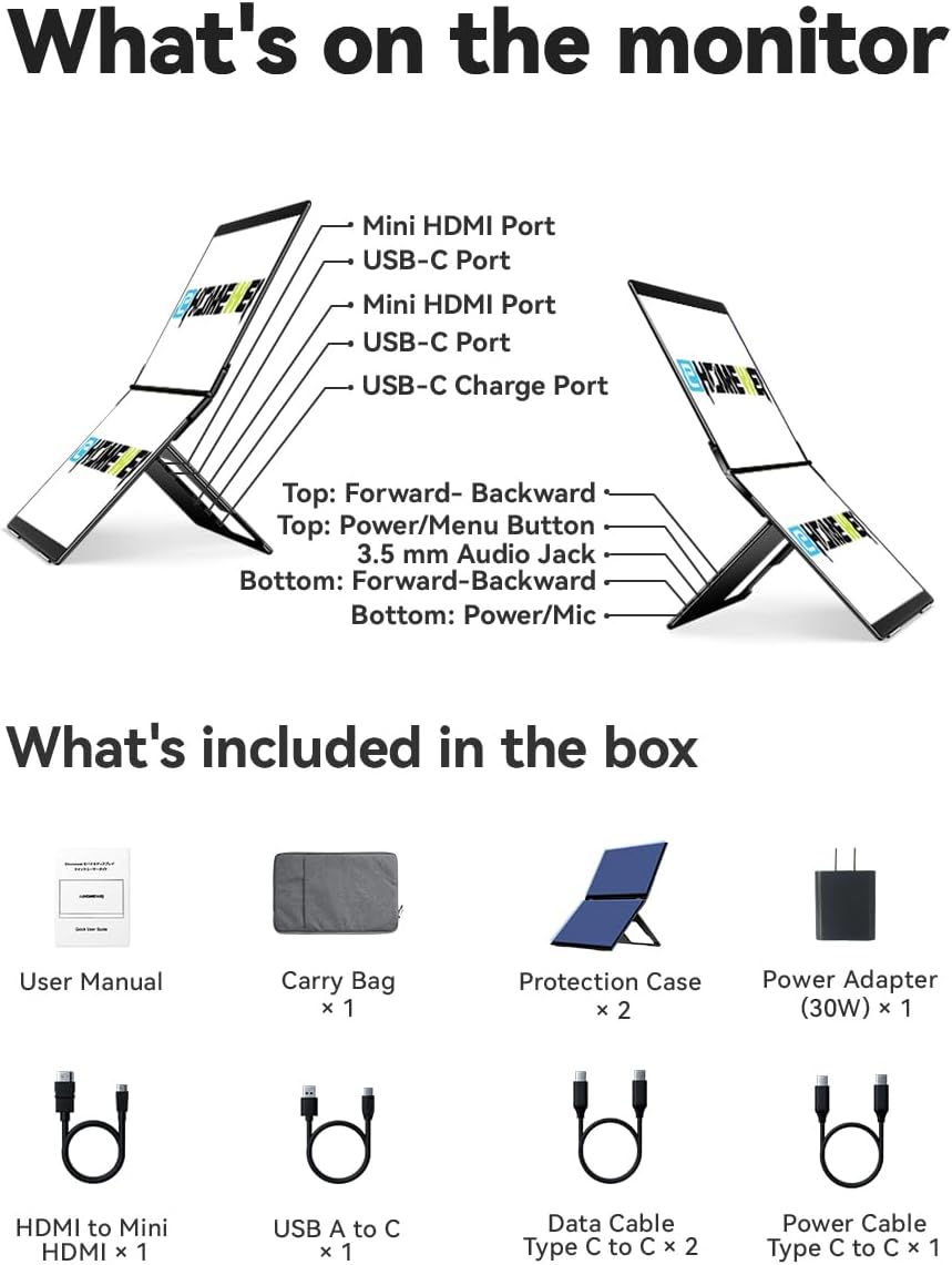 EHOMEWEI X1 Air, 14.2 Inch 90Hz Refresh Rate with 2.8K Display, Dual-Screen, 400 Nit Brightness, 100% sRGB, Portable Monitor for Gaming and Office Working