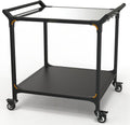 NUUK Outdoor Grill Cart on Wheel 32' x 32', Stainless Steel Pizza Oven Table with Double-Shelf, Rolling Countertop Kitchen Food Prep Cart for Backyard, Garden, Restaurant