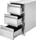 VEVOR Outdoor Kitchen Drawers 14.7' W x 25.4' H x 18.7' D, Box Frame Style Flush Mount BBQ Drawers with Stainless Steel Handle, BBQ Island Drawers for Outdoor Kitchens or Patio Grill Station