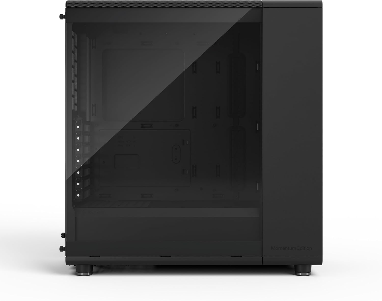 Fractal Design North Momentum Black - Glass Side Panel - Genuine Blackened Oak Wood Front - High Airflow PC Gaming Case - Three Powerful 120mm Momentum Fans Included - ATX Support