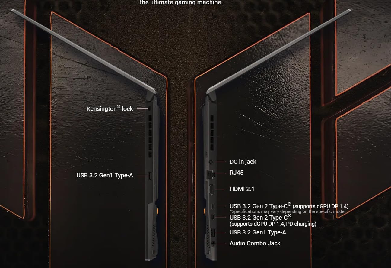 ASUS TUF Gaming A16 Laptop 16' WUXGA IPS 144Hz AMD 6-core Ryzen 7 7445HS 64GB RAM 2TB SSD GeForce RTX 4050 (Up to 194 AI Tops) RGB Backlit USB4 Two-Way AI Noise Cancelation Win11 ICP Hub