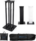 Rockville RTP32B Totem Pole Moving Head Light Stand, Adjustable 39 - 68.8 in, Black/White Scrims, Carry Bags, Tool‑Free Setup, 35mm Speaker Mount, for Mobile DJs & Events