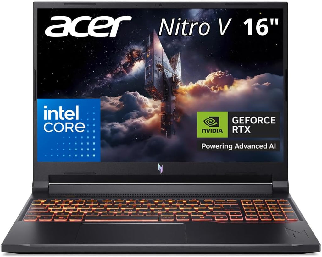 acer Nitro V ANV16-72-72ZY Gaming Laptop | 16' WUXGA IPS 180Hz | Intel Core 7 240H | NVIDIA GeForce RTX 5070 | 16GB RAM | 512GB SSD | WiFi 6E | Backlit Keyboard | HDMI 2.1 | USB-C | Win 11 Home